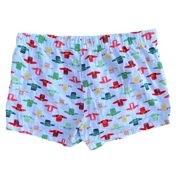 NWT Old Navy Flannel Ugly Christmas Sweater Sleep Shorts Sz M Holiday Loungewear - Picture 5 of 9